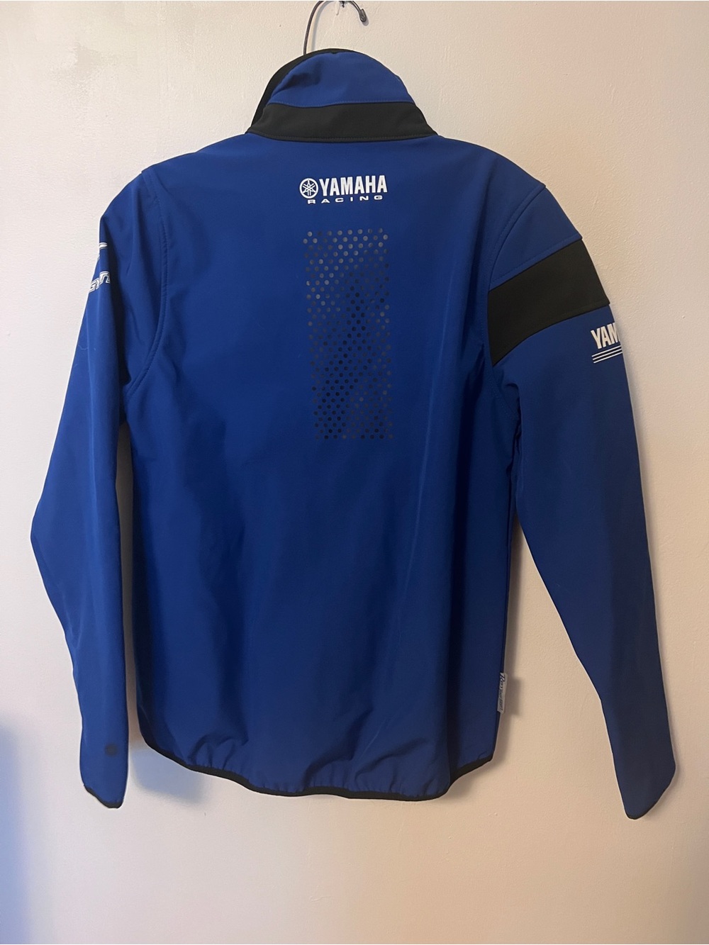 Yamaha Blue and Black Men’s Performance Jacket with White Stripe - Picture 3 of 3